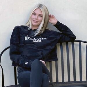 Kindness Rocks Camo Crop Hoodie